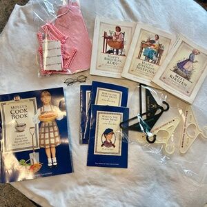 1990's American Girl Books, Curlers, Clothes hangers, Eye Glasses, Cookbook